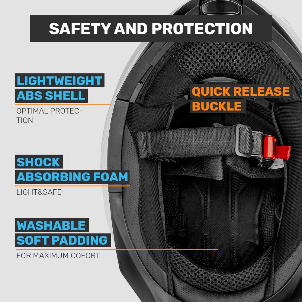 Dual Visor Flip Up Modular Helmet A6551