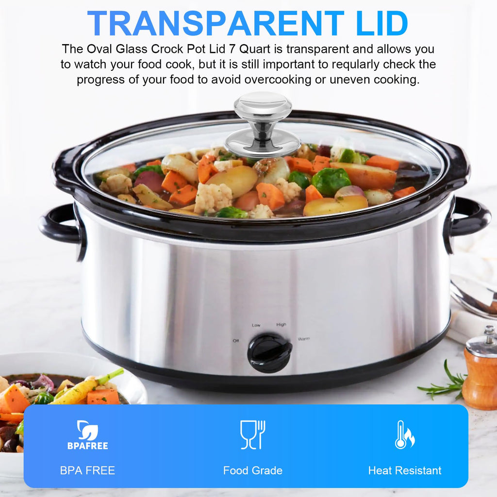 Oval Glass Lid 7 Quart Slow Cooker Replacement A5864