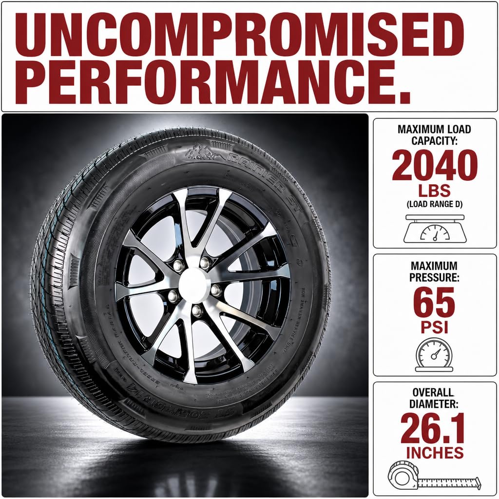 2-Pack Trailer Tire Rim Assembly 4.80-12 Load C 5 Lug F918