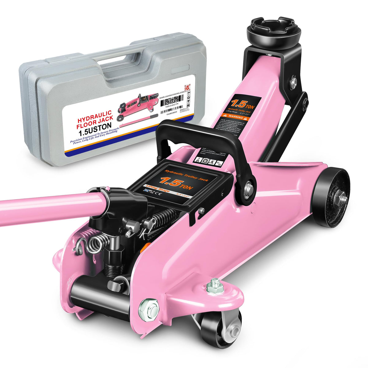 Low Profile Hydraulic Trolley Floor Jack 1.5 Ton Pink E228