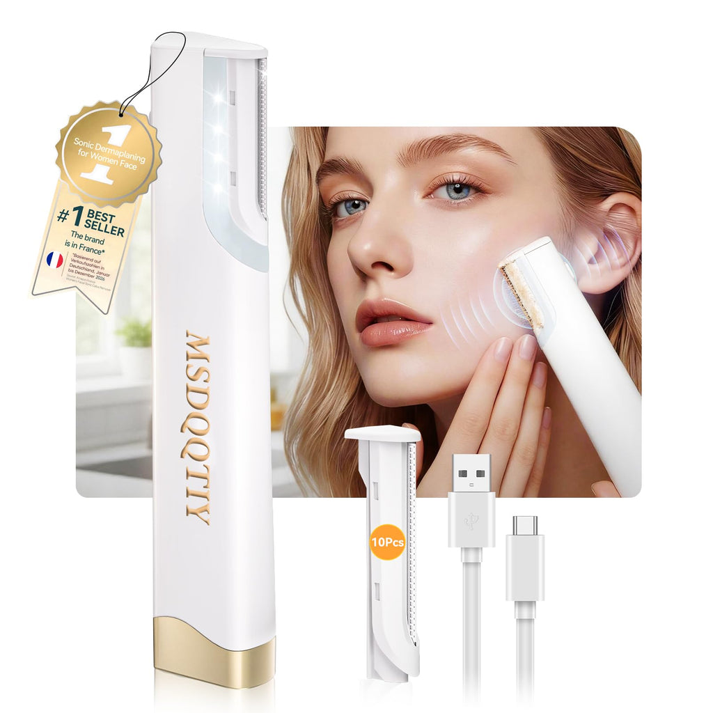 Rechargeable Dermaplaning Razor for Women Face with 10 Replacement Blades R479