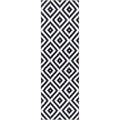Black Machine Washable Runner Rug B9043