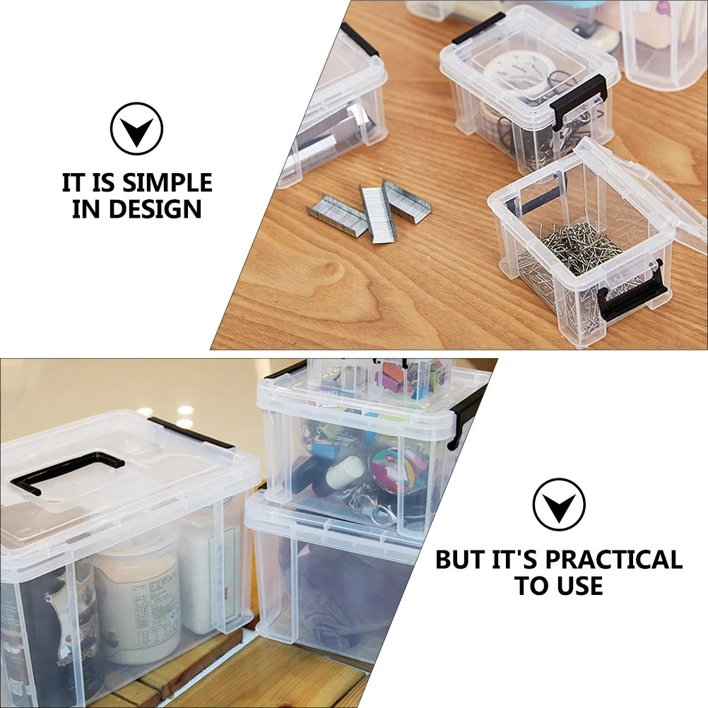 4Pcs Plastic Storage Box with Lid Q4014