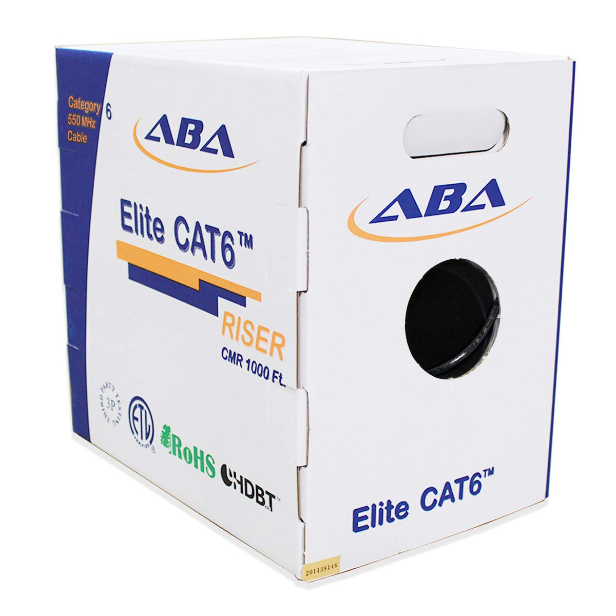 White 1000ft Cat6 Riser UTP 23AWG Bare Copper Ethernet Cable C548