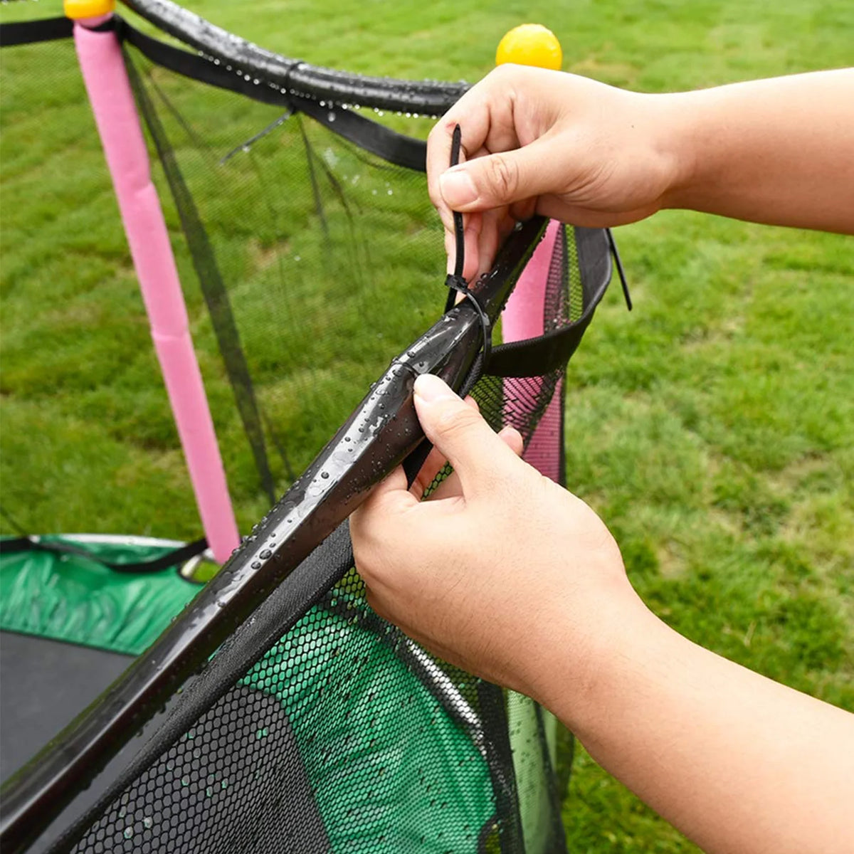 39 ft Black Outdoor Trampoline Water Sprinklers M323313