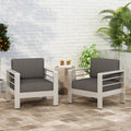 Aluminum Club Chairs with Cushions, Set of 2, Gray Z151