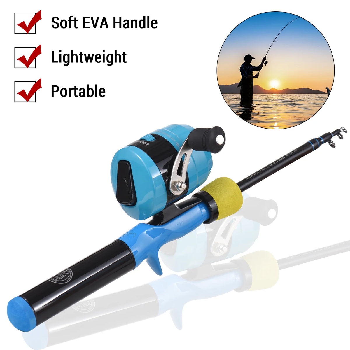 Fishing Rod and Reel Combo with Carrying Case D22665