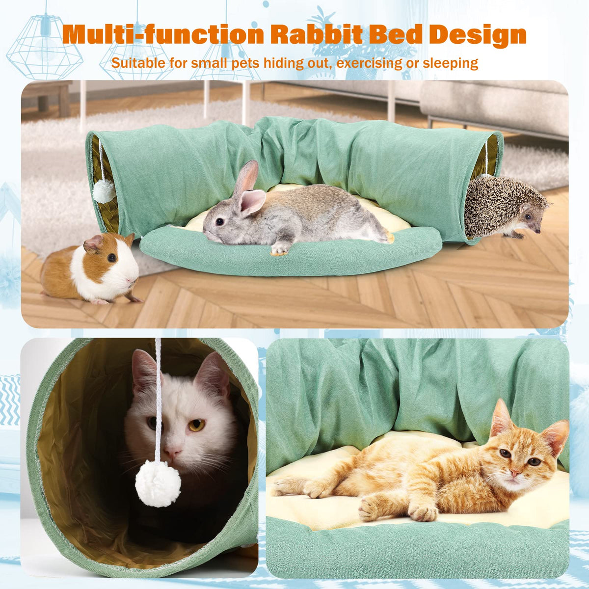 Collapsible Bunny Tunnel Bed with Mat T198