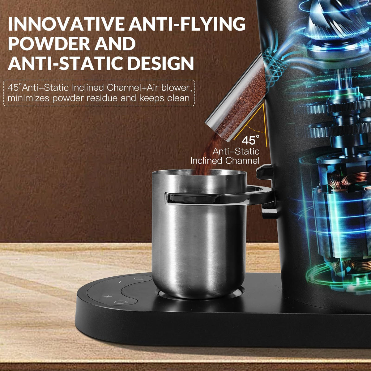Cordless Black Conical Burr Coffee Grinder V187599