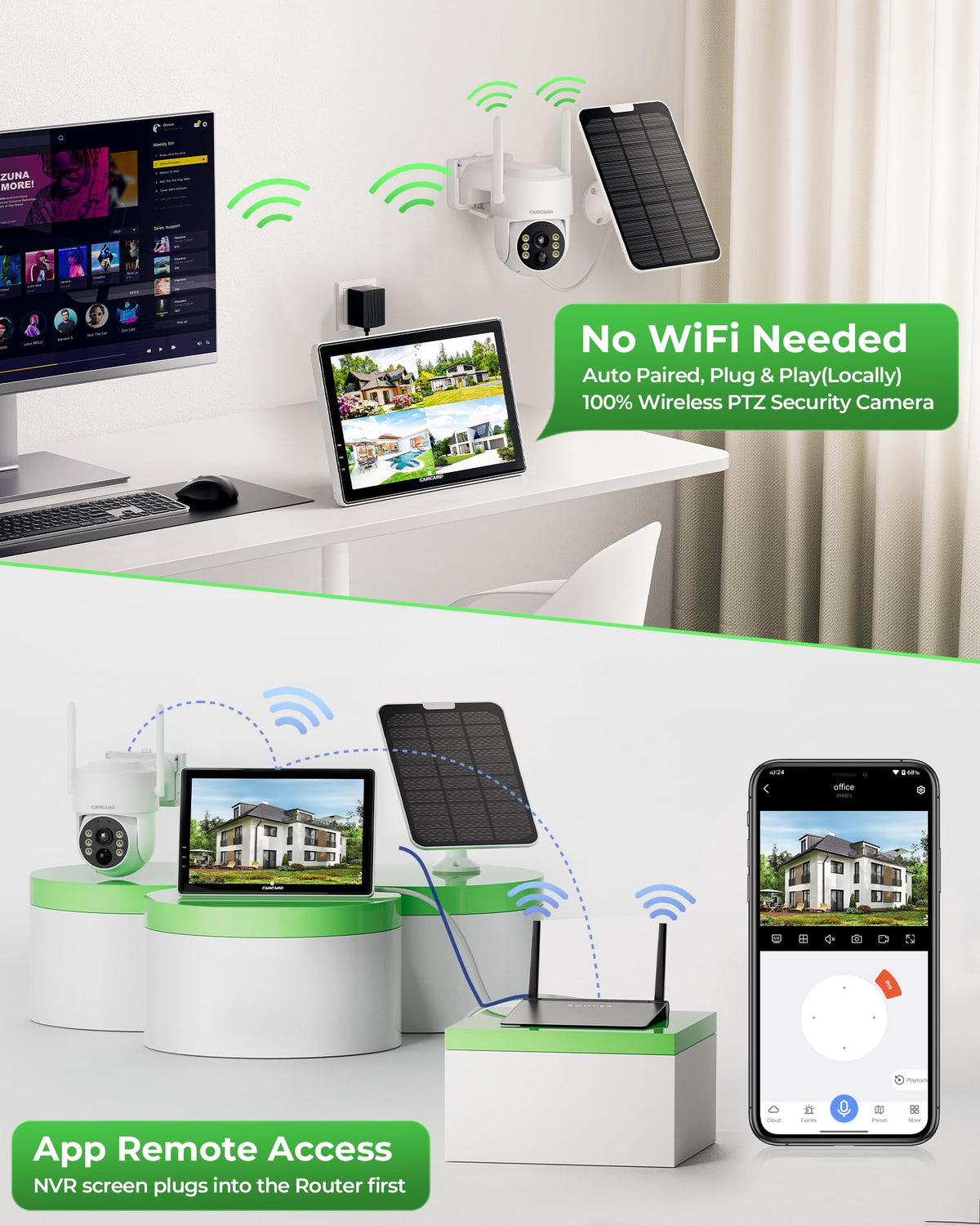 Solar Security Cameras Wireless Outdoor with 10" Monitor P14676