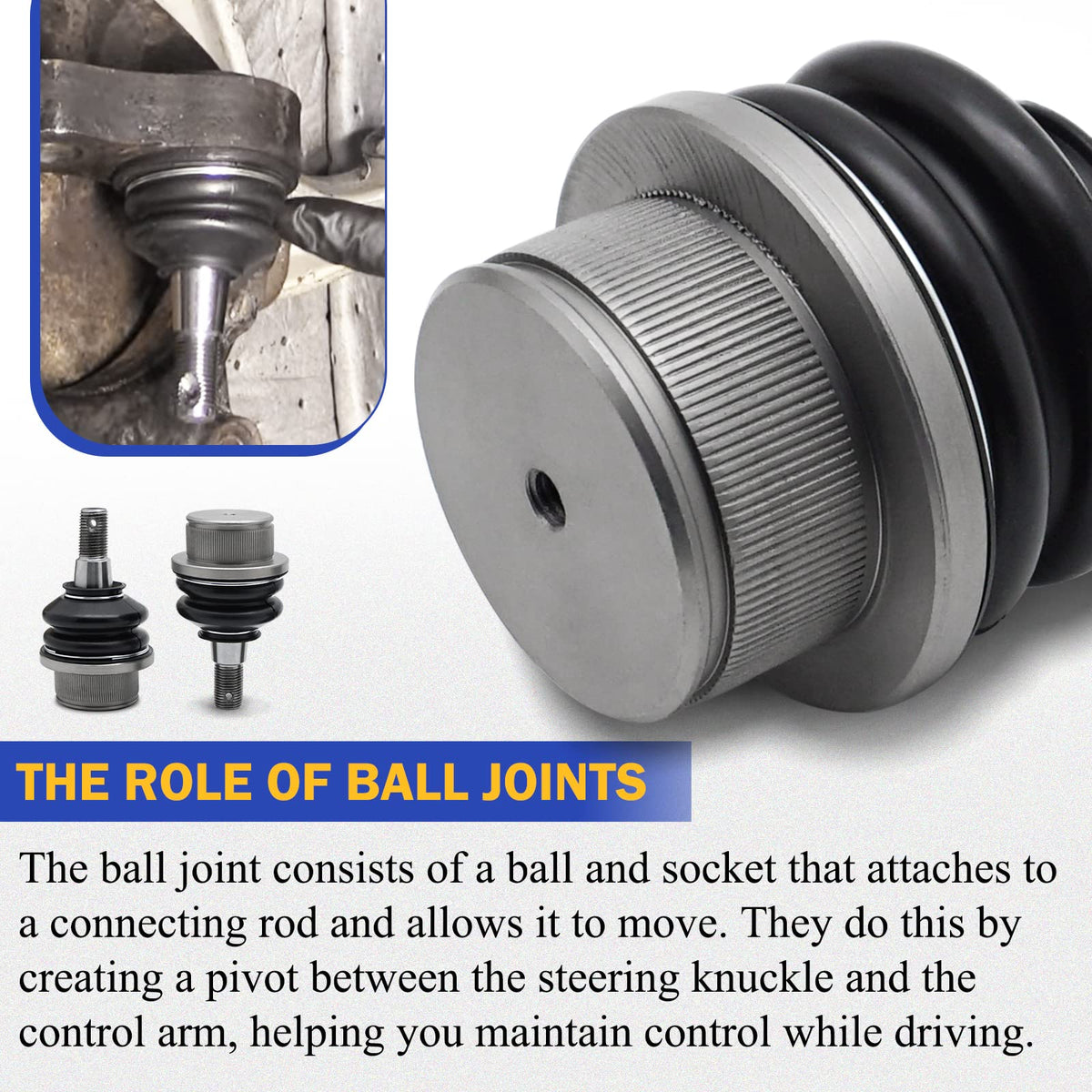 Zinc-Nickel Alloy Front Upper & Lower Ball Joints W5522