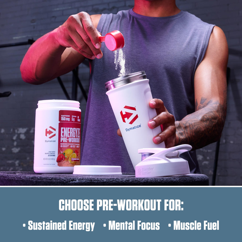 Pre Workout Powder Strawberry Lemonade 150mg Caffeine 5g BCAAs 30 Servings N92286