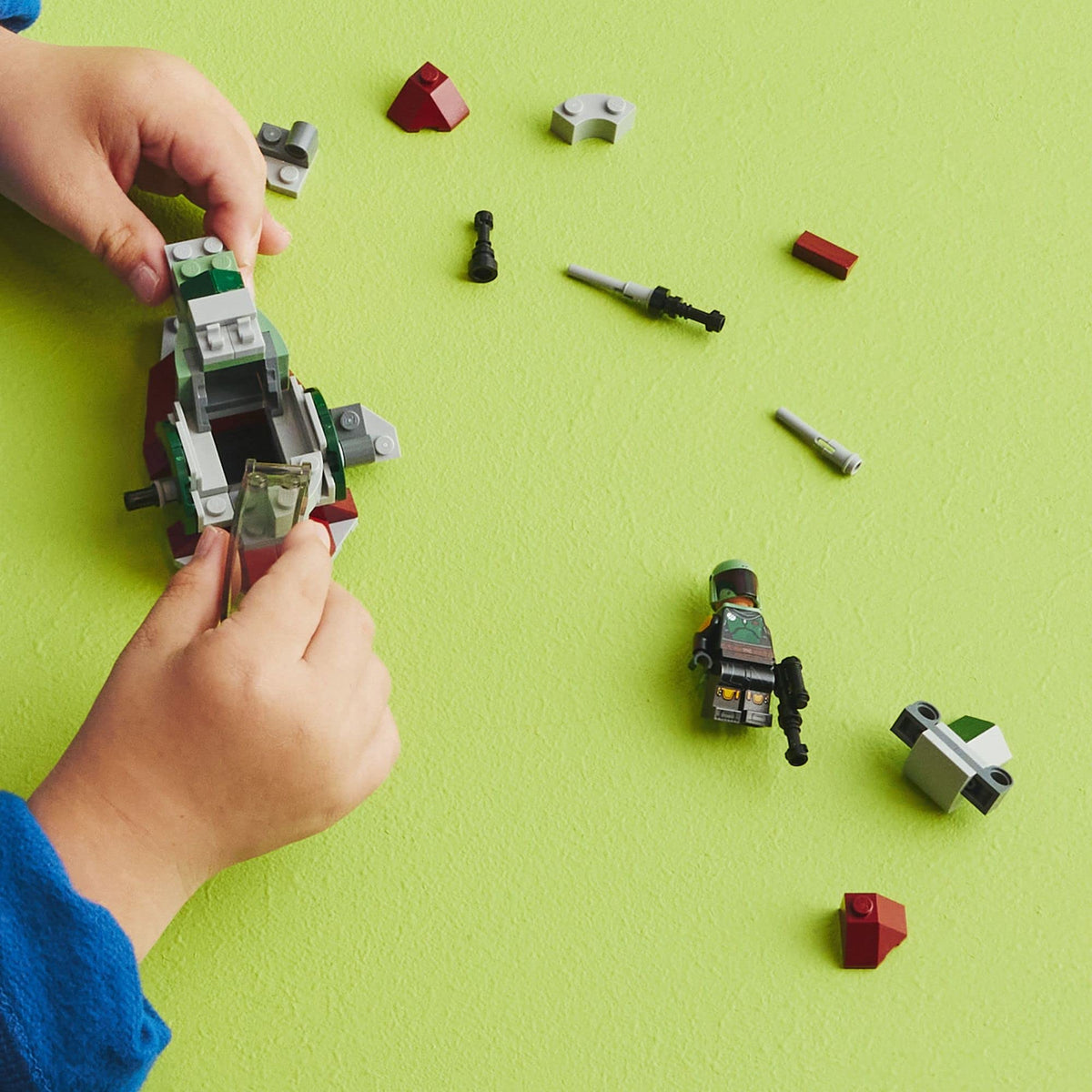 Building Toy Vehicle with Adjustable Wings and Flick Shooters X5933