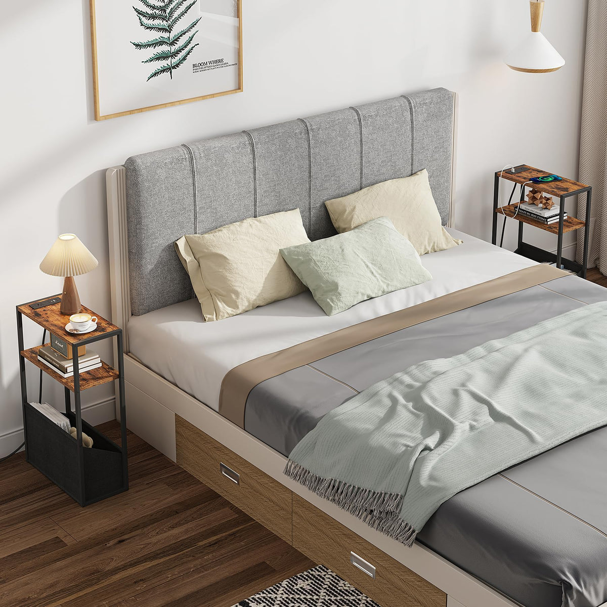 Narrow Side Table with Charging Station U56135