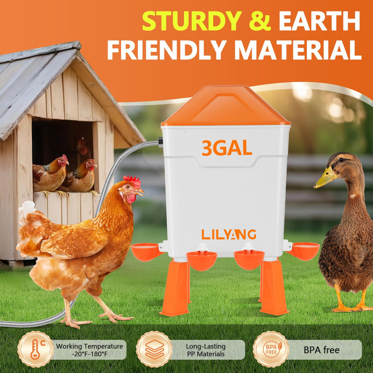 Automatic Chicken Waterer 3 Gallon H2159