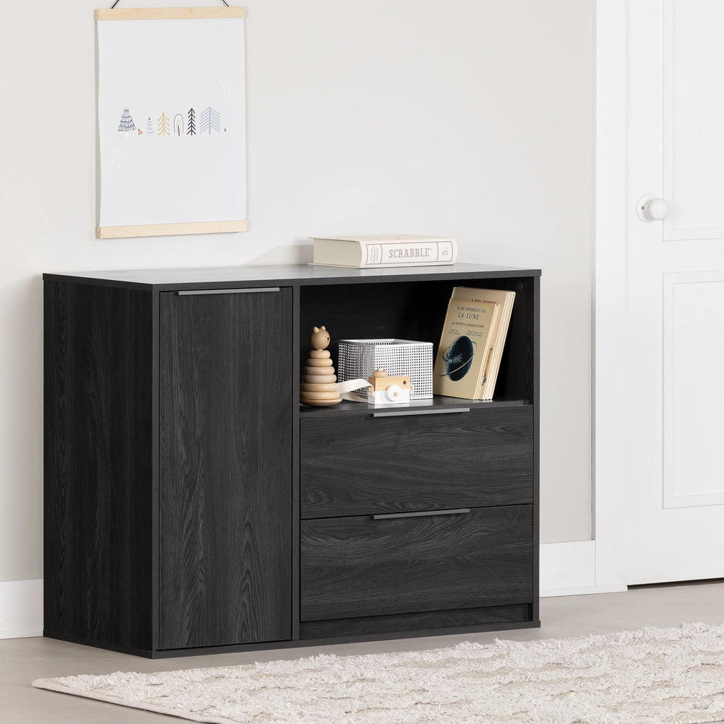 Contemporary 2 Drawer Gray Oak Chest N704