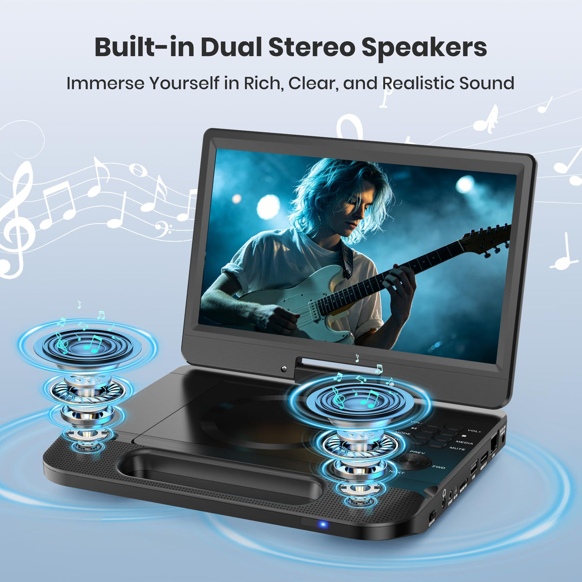 12.5" Portable Blu-ray Player with 10.5" 1080P Swivel Screen J728113