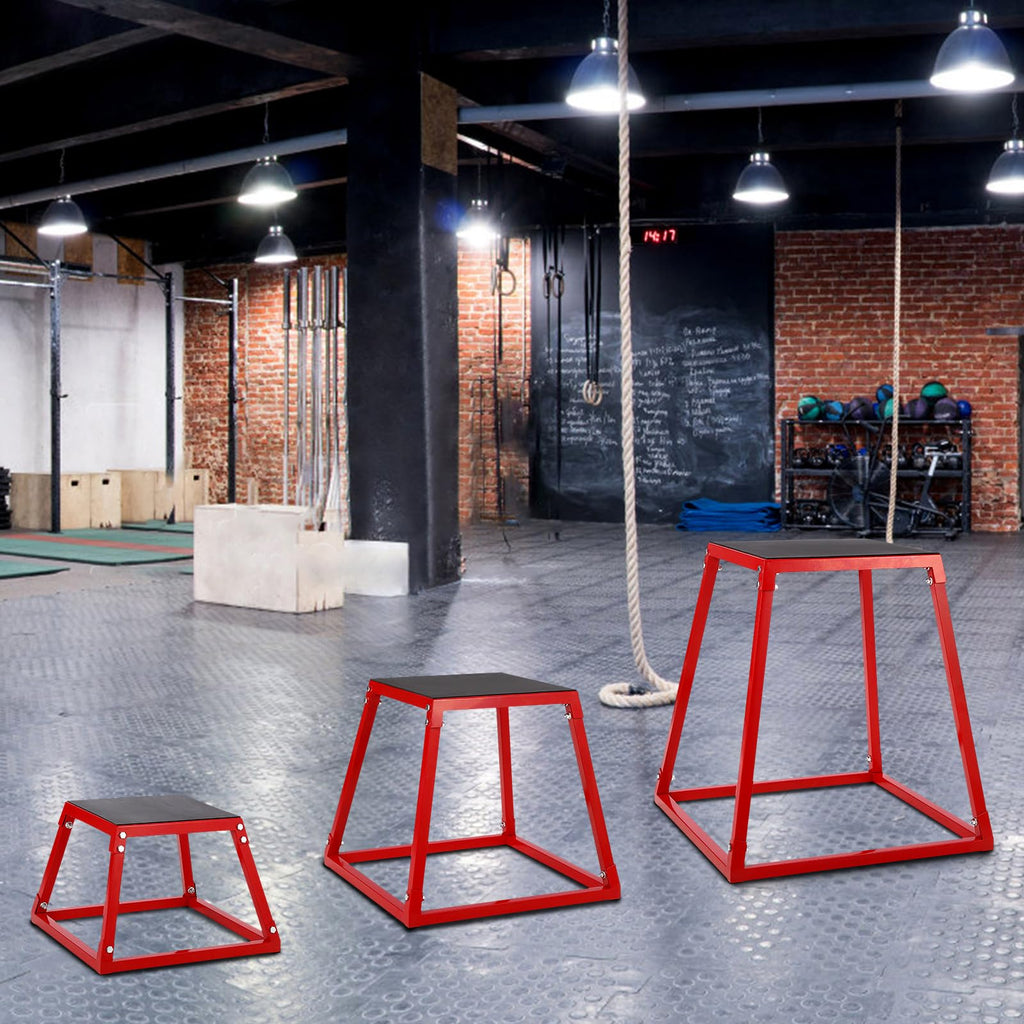 Steel Jump Box Set with Non-Slip Rubber Pad E2488