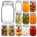 16 oz Clear Glass Mason Jars with Lids and Bands, 12 Pack H14174