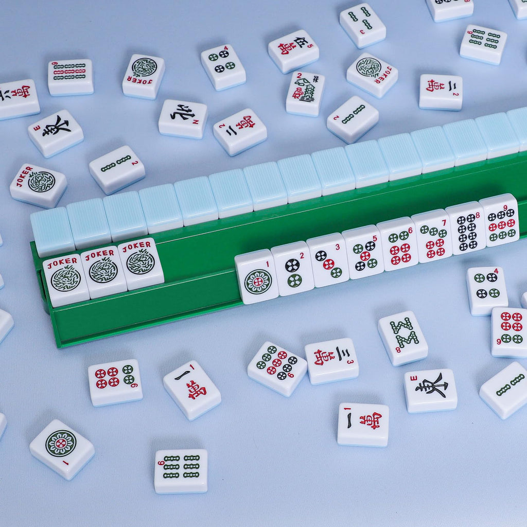 Green Mahjong Racks with Pushers 4 PCS Z4564