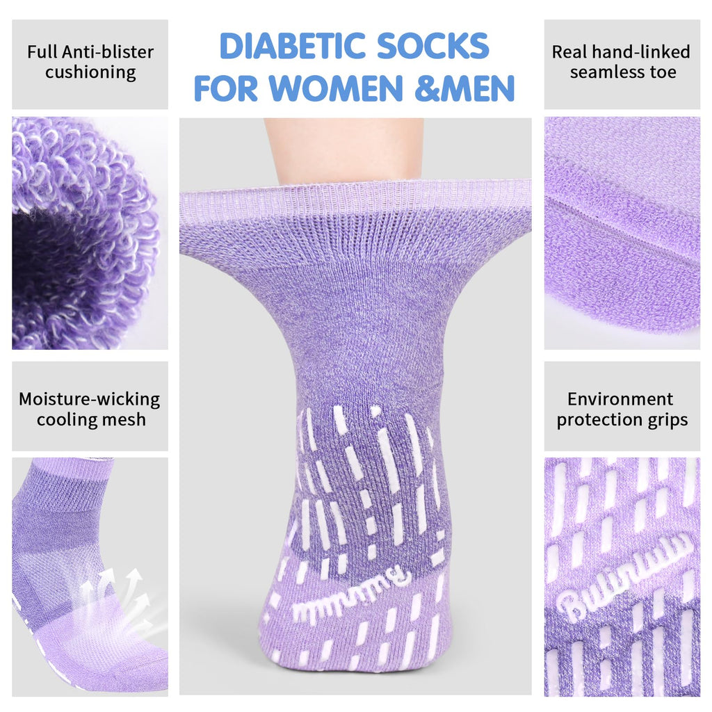 Non Slip Diabetic Ankle Socks 6 Pairs X5830