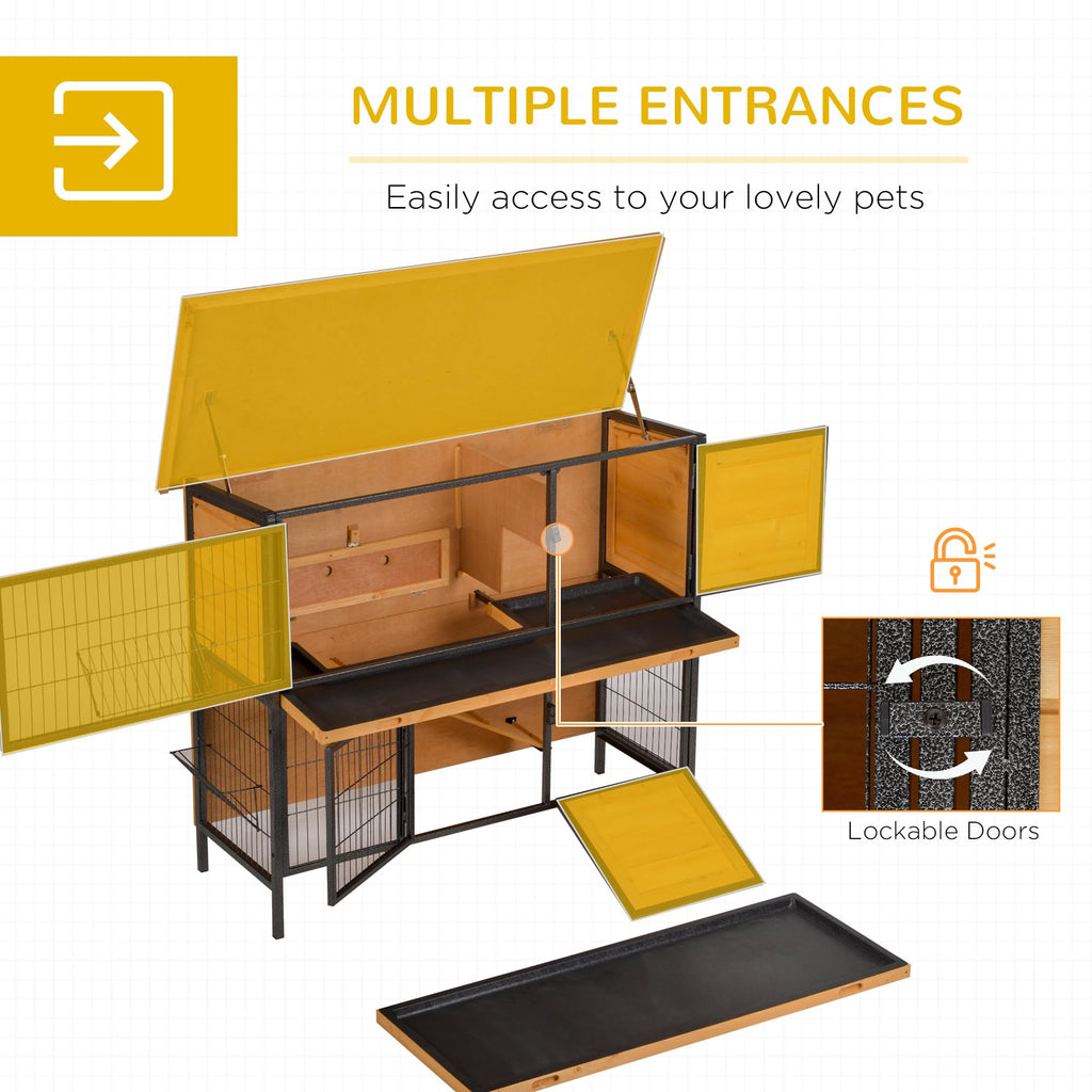48" 2-Story Rabbit Hutch with Metal Frame B2216