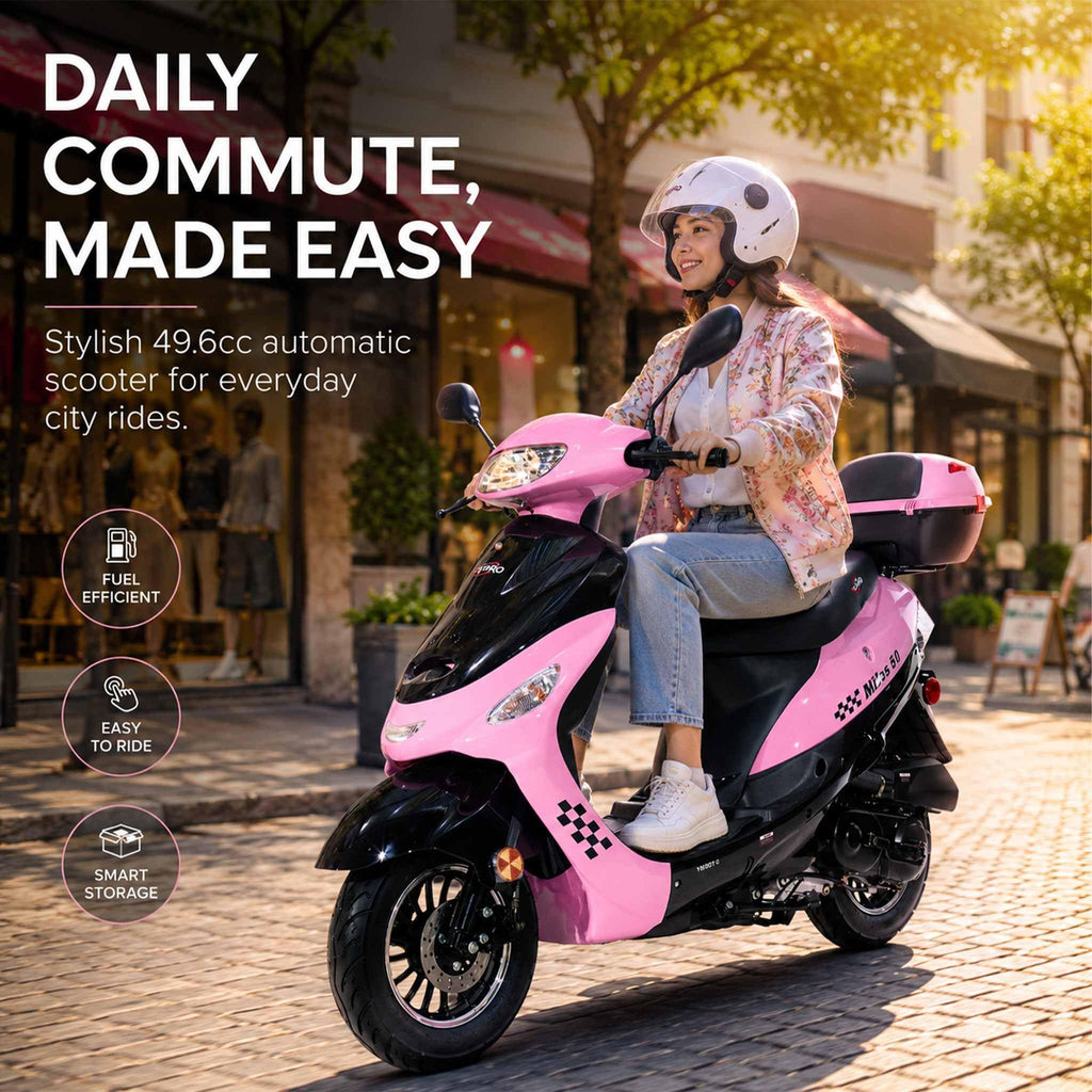 50cc Gas Moped Motorcycle with 10" Aluminum Wheels P618170