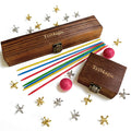 Wooden Gift Boxes 20 Metal Jacks 2 Balls 41 Colored Sticks B373628