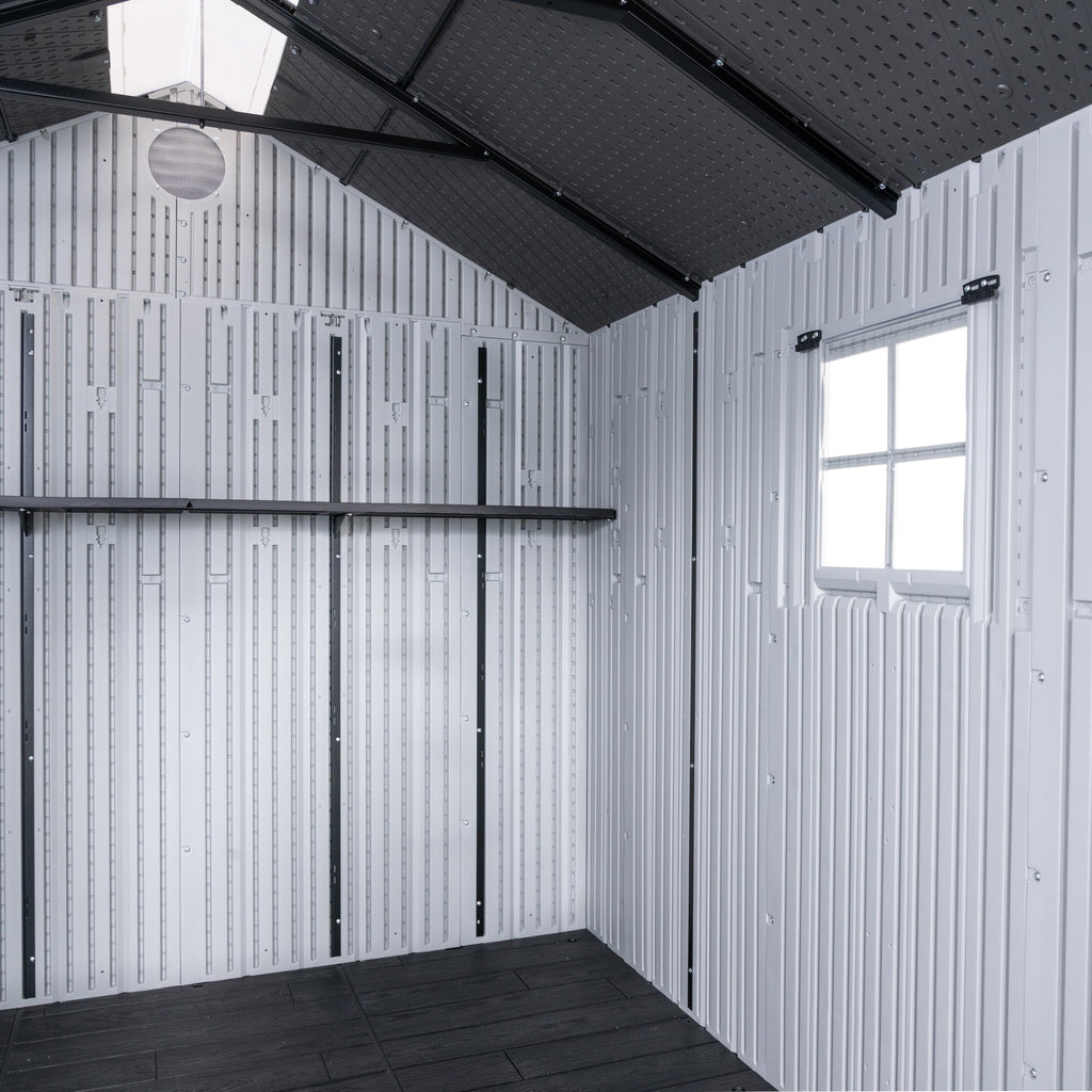 8x10 Ft Gray Resin Outdoor Storage Shed Y6648