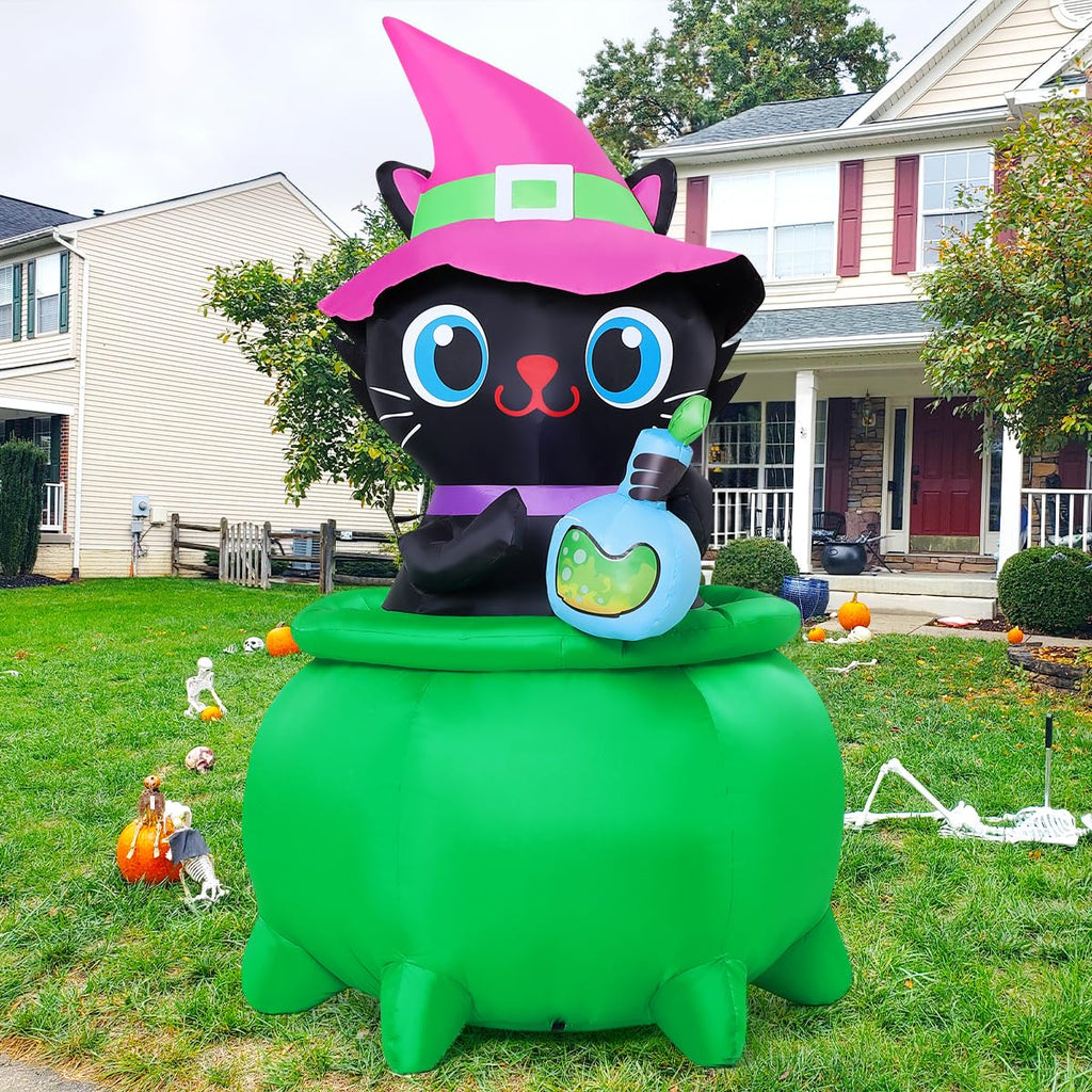 6 FT Halloween Inflatable Cat with LED Lights T823276