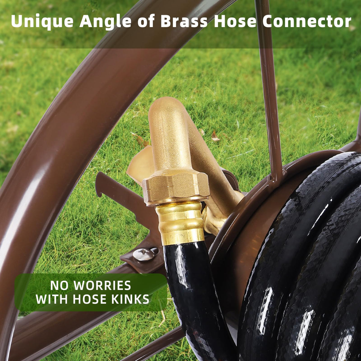 Garden Hose Reel Cart, Heavy Duty Metal with 2 Wheels, Holds 230ft 5/8" X8258