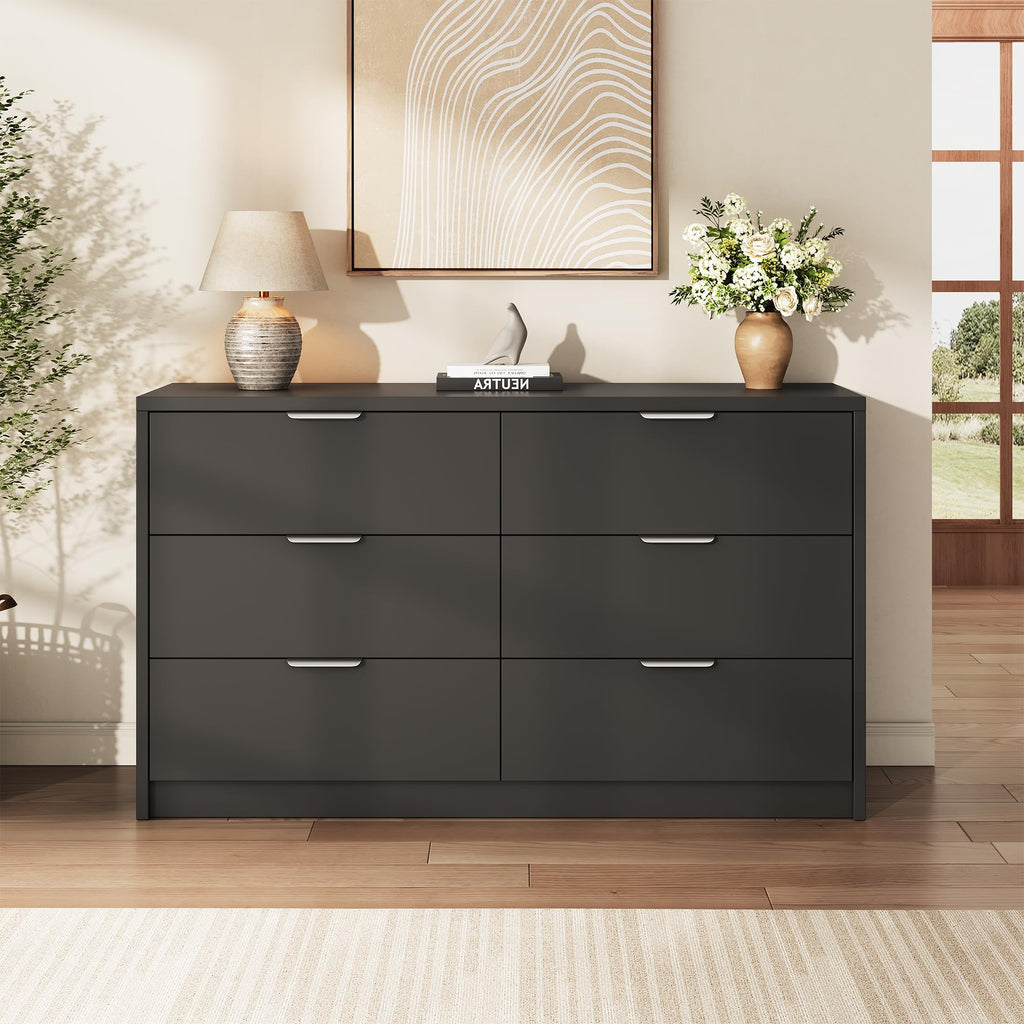 53" Wide 6 Drawer Wood Dresser H759