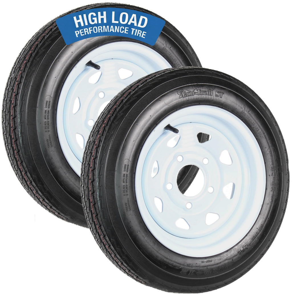 2-Pack Trailer Tire Rim Assembly 4.80-12 Load C 5 Lug F918