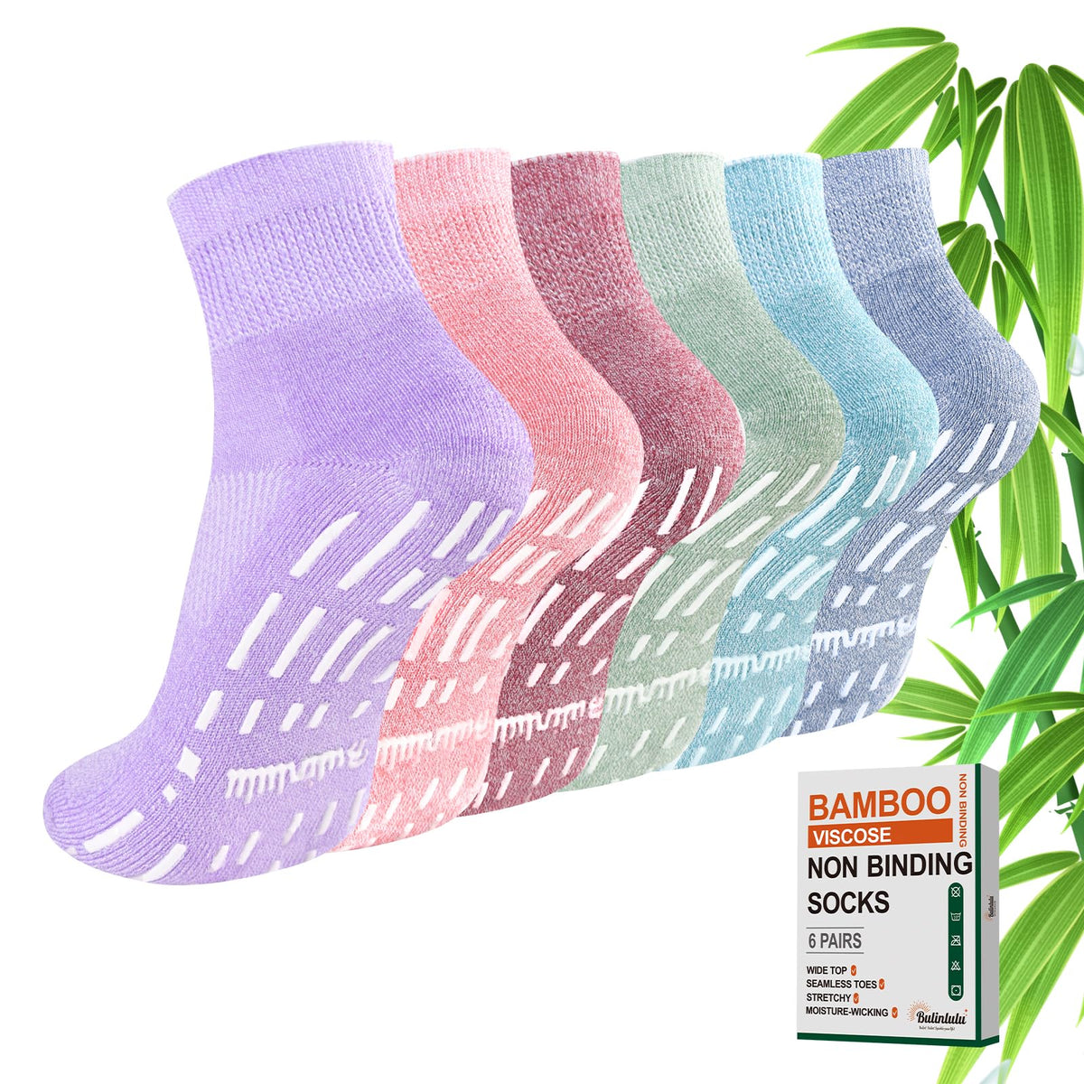 Non Slip Diabetic Ankle Socks 6 Pairs X5830