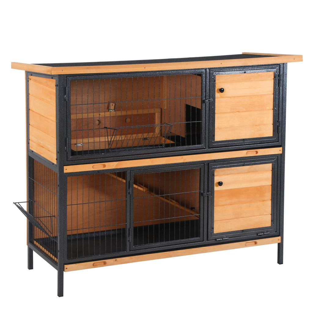 48" 2-Story Rabbit Hutch with Metal Frame B2216