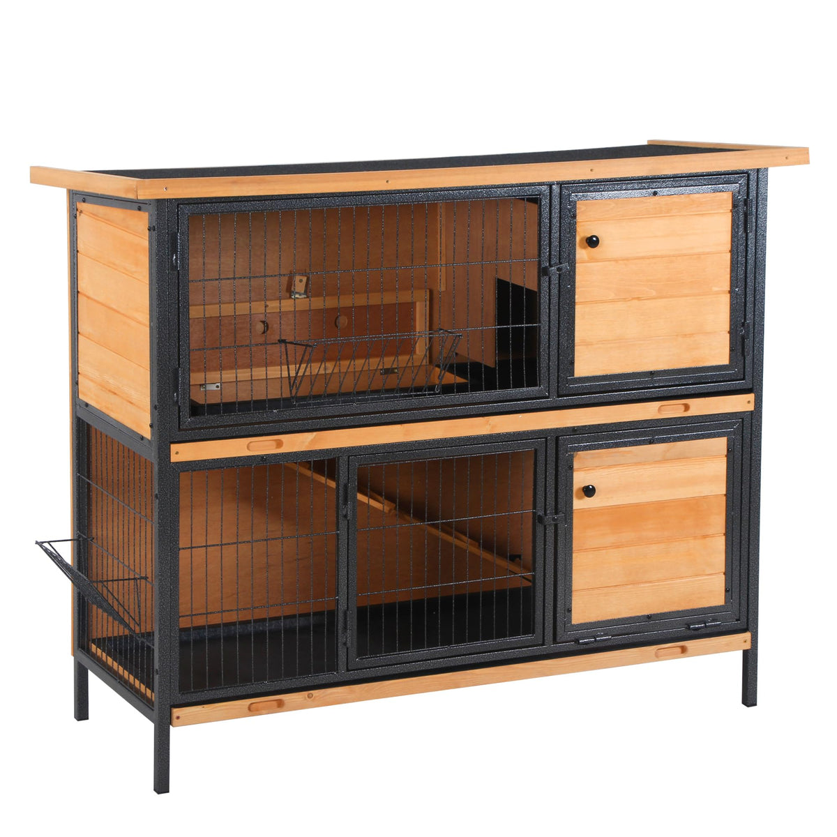 48" 2-Story Rabbit Hutch with Metal Frame B2216
