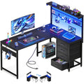 43" L Shaped Gaming Desk with Shelf & 4 Drawers Z593