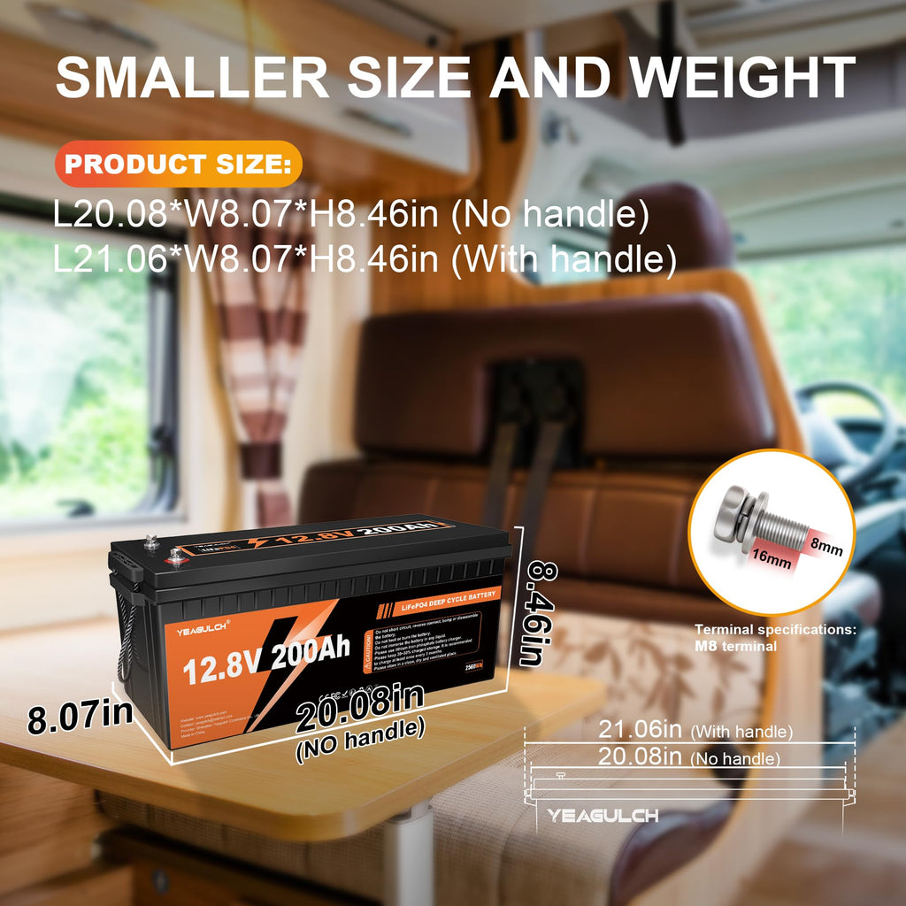12V 200Ah LiFePO4 Lithium Battery X77595