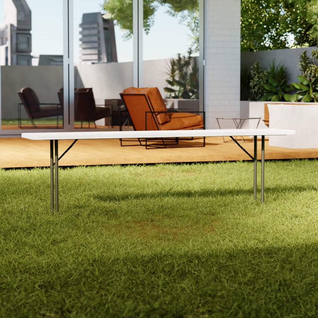 Granite White Heavy-Duty Blow Molded Plastic Folding Table O1960