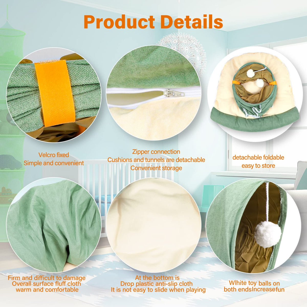 Collapsible Bunny Tunnel Bed with Mat T198