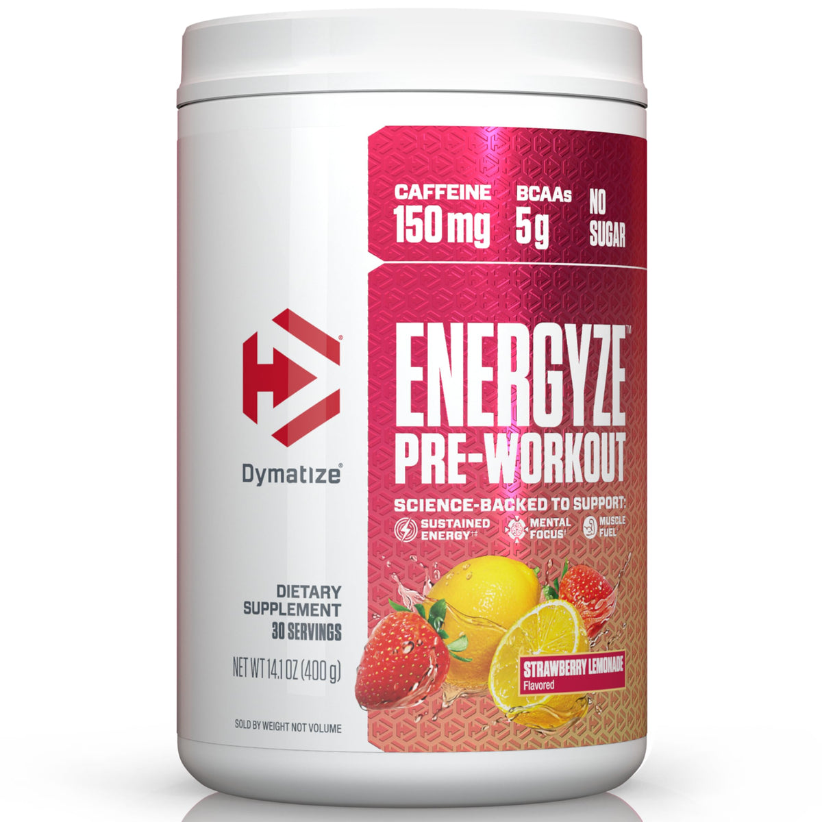 Pre Workout Powder Strawberry Lemonade 150mg Caffeine 5g BCAAs 30 Servings N92286