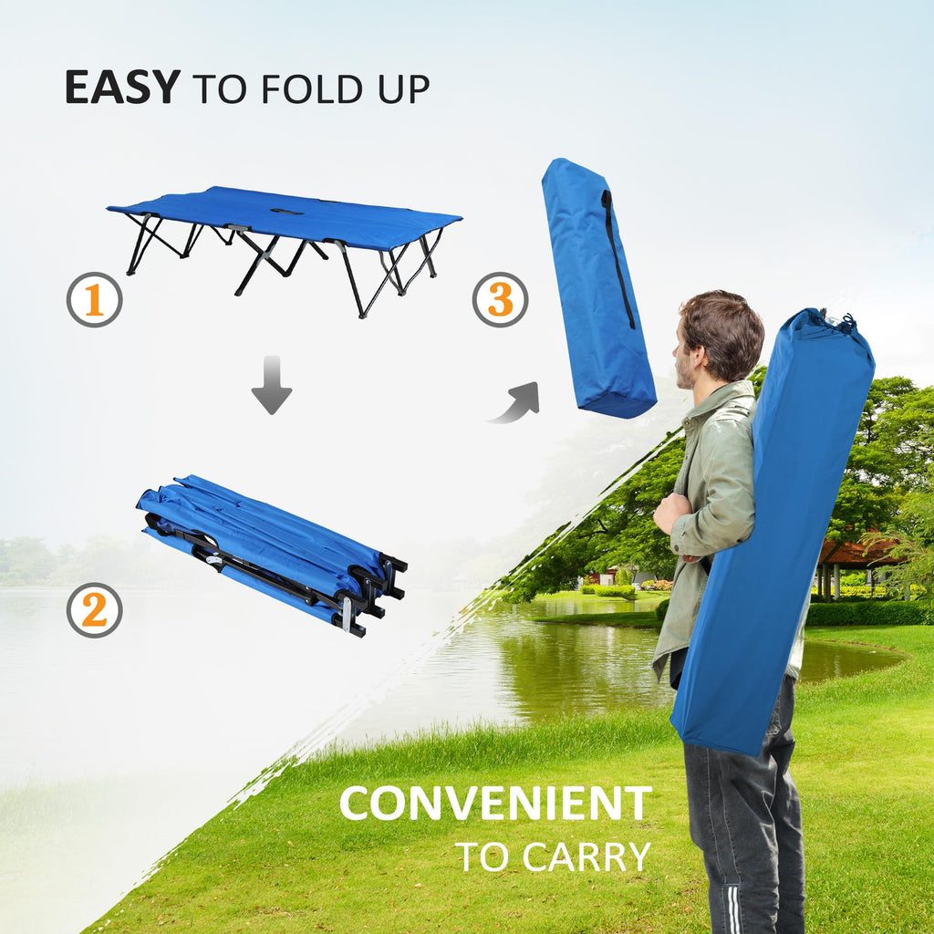 2 Person Folding Camping Cot with Carry Bag A47923