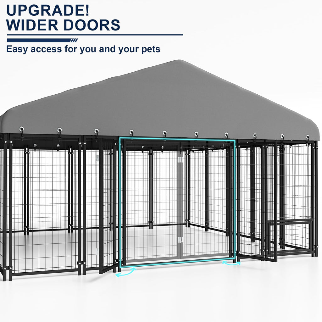 10X10FT Heavy Duty Galvanized Steel Dog Kennel with Roof L861