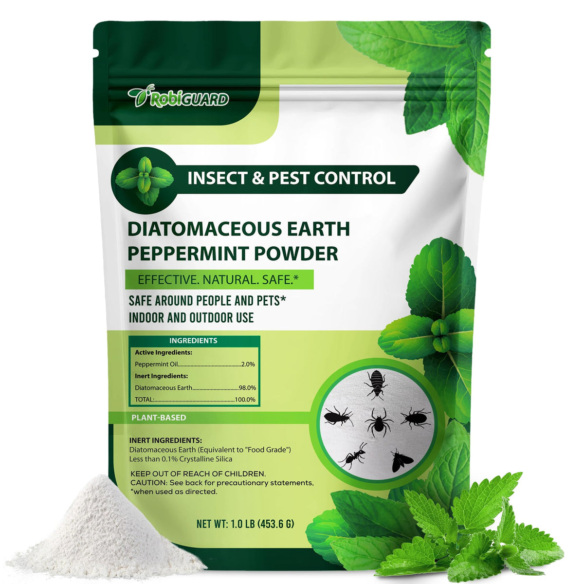 Food Grade Diatomaceous Earth Peppermint Powder 1 lb S3423