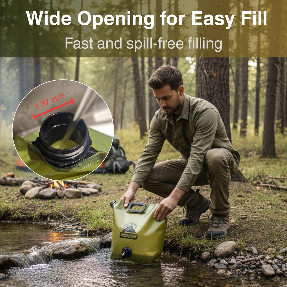 2 Gallon Collapsible Water Container with Spout J81904