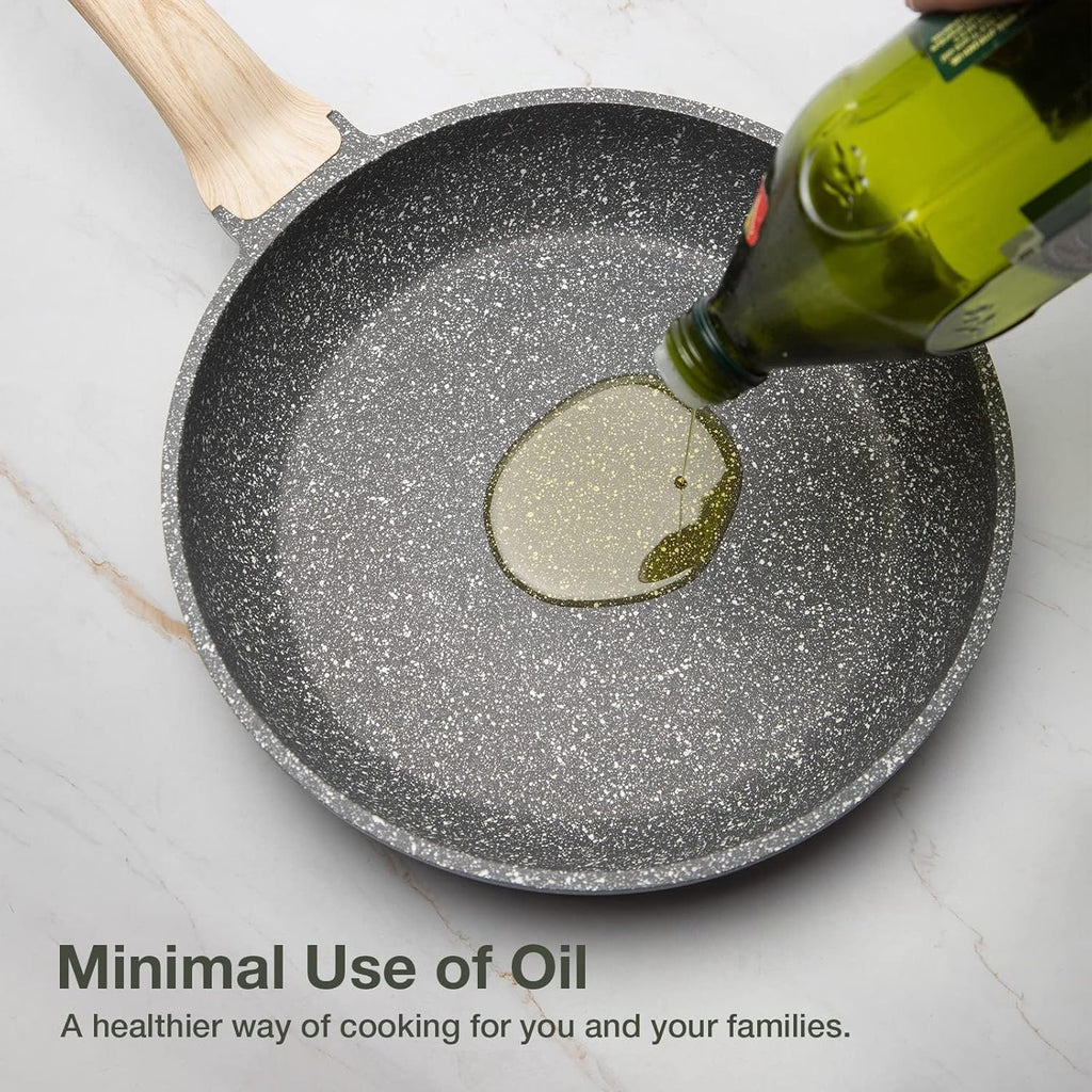 Non Stick 10 Inch Granite Skillet with Glass Lid M1270