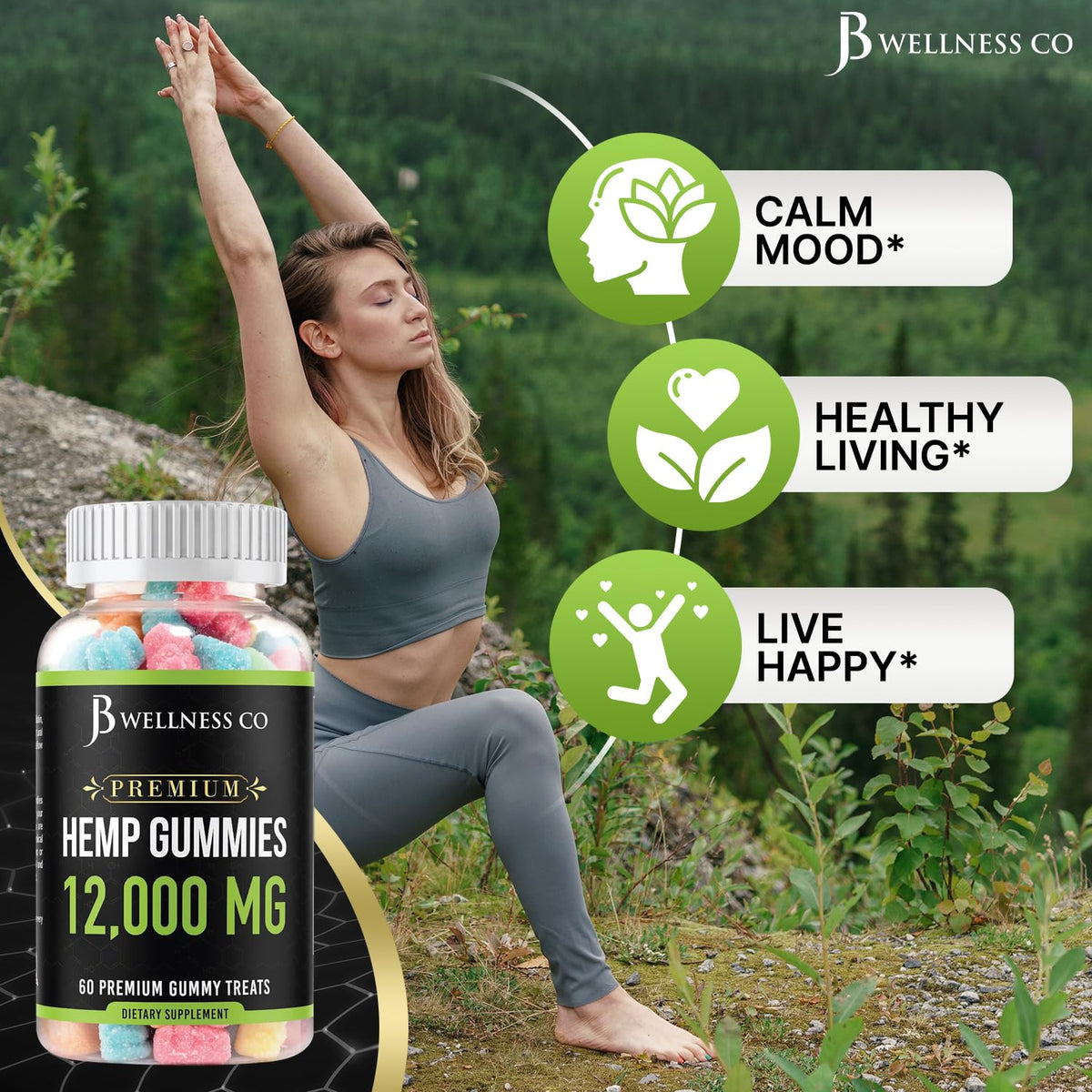 Hemp Gummies 12,000 Vitamins & Omega 3,6,9 120 Count F636581