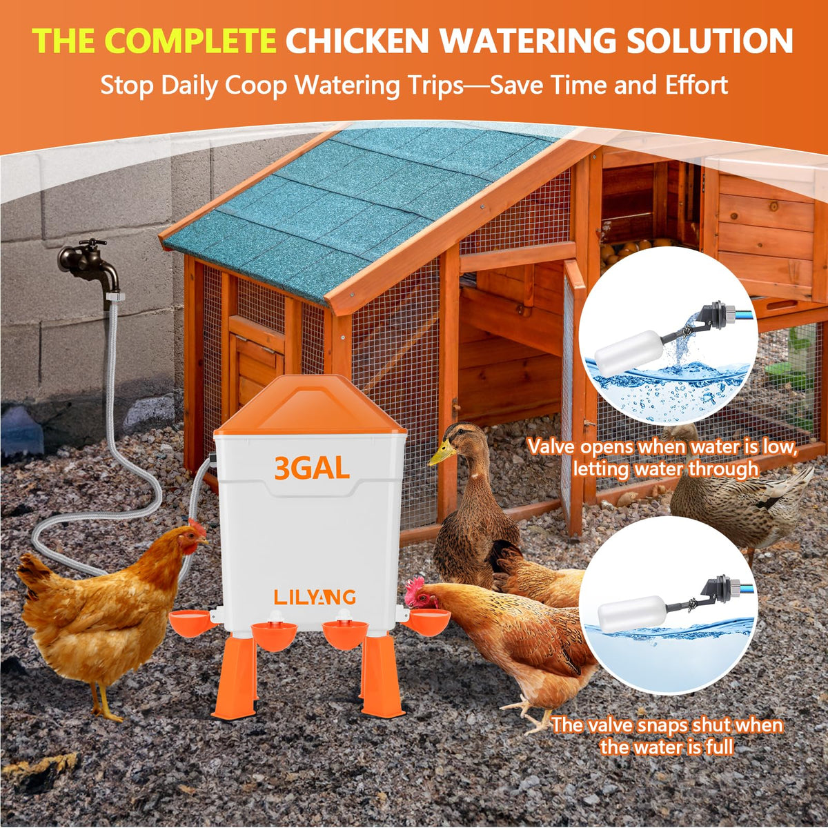 Automatic Chicken Waterer 3 Gallon H2159
