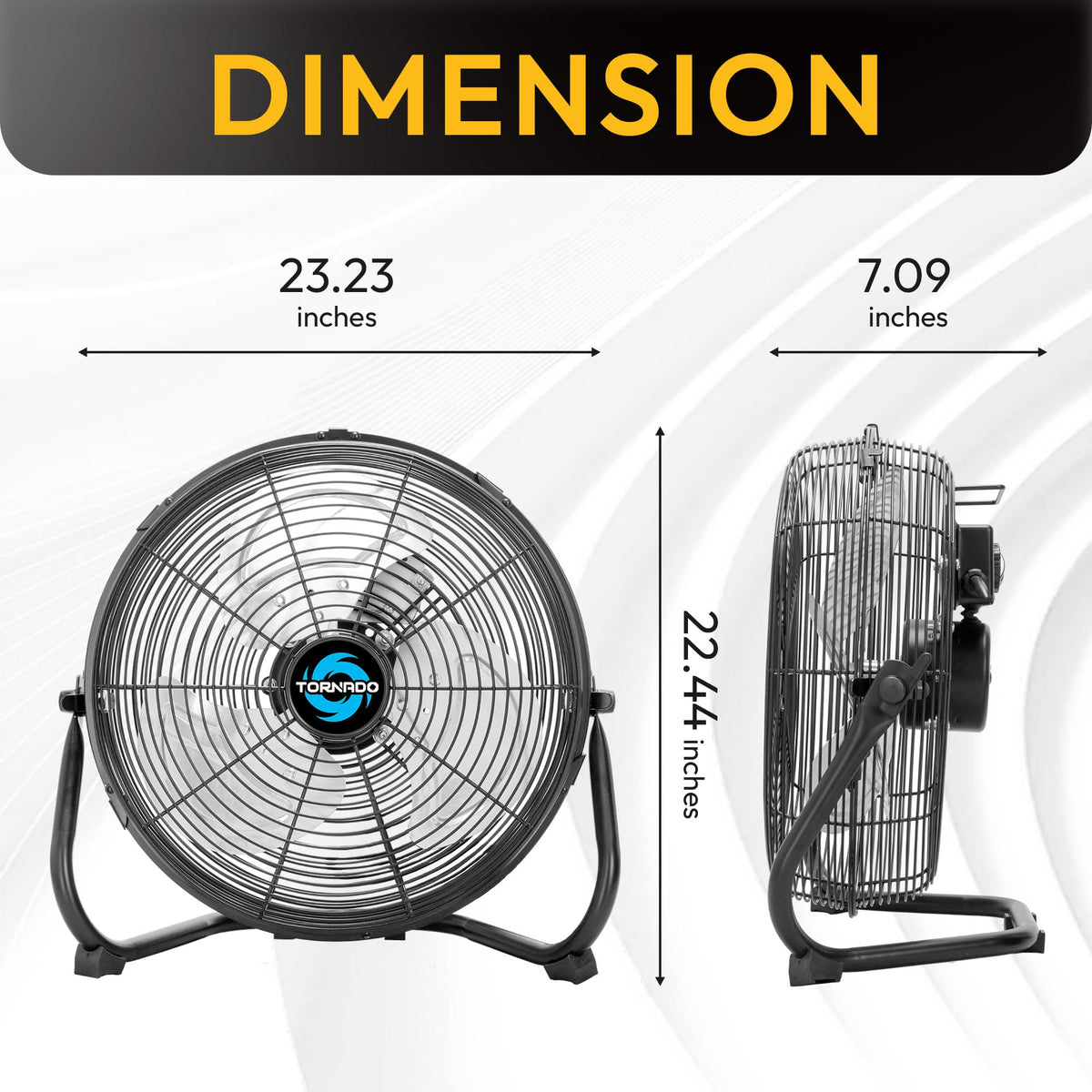 20 Inch 3-Speed High Velocity Metal Floor Fan B519310