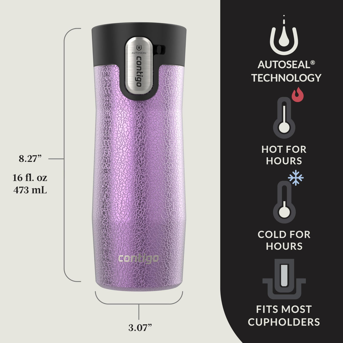 Vacuum-Insulated Stainless Steel Travel Mug 16 oz 2-Pack A839